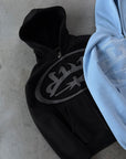 LIGHT BLUE OVERLOGO ZIP