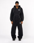 BLACK COA EMBROIDERY JOGGERS