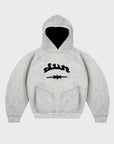 MOTTLED GREY SHARP HOODIE