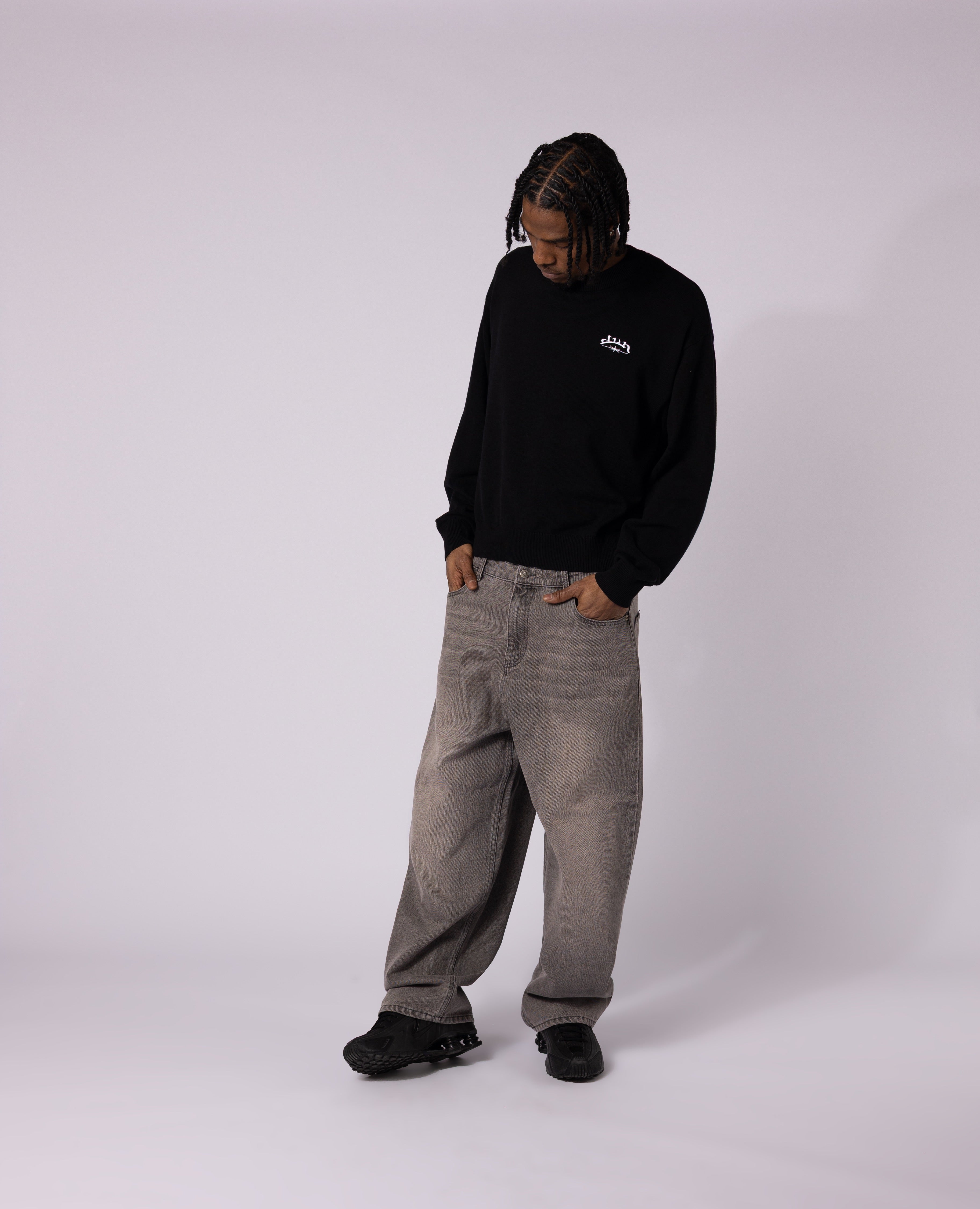 BLACK 6SNOW CROSS KNIT