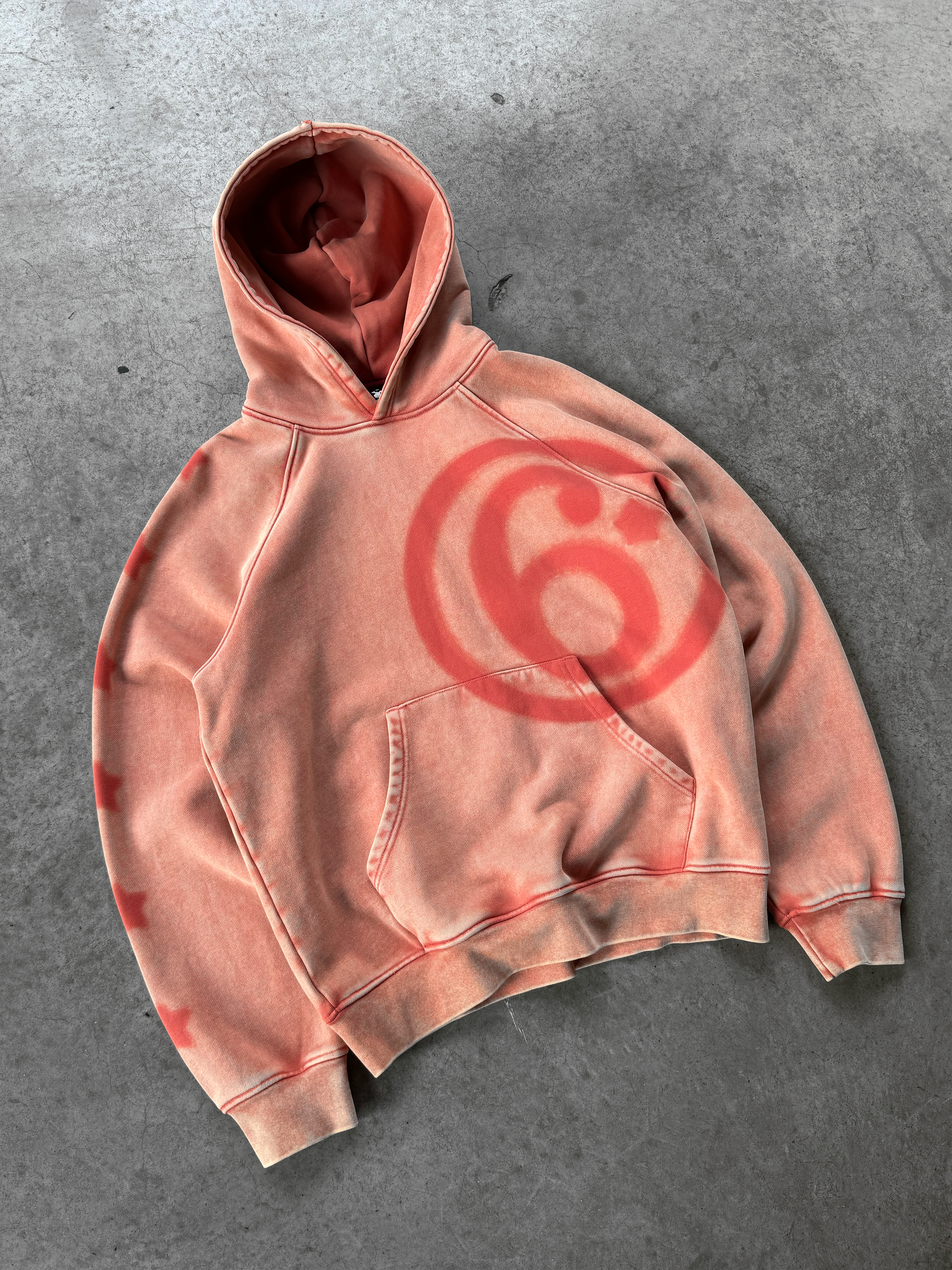 RED SUNWASHED HOODIE