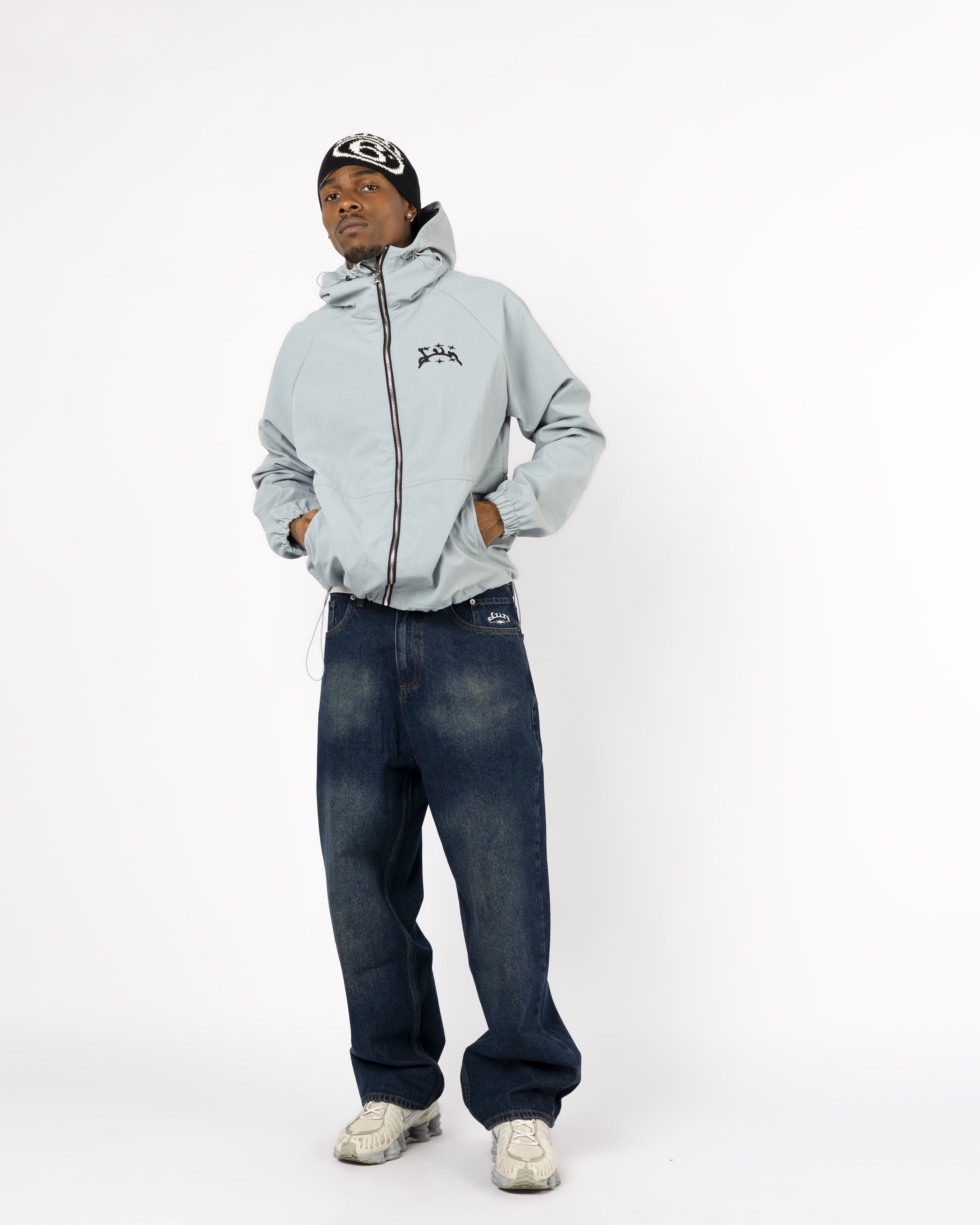 BLUE WINDBREAKER JACKET