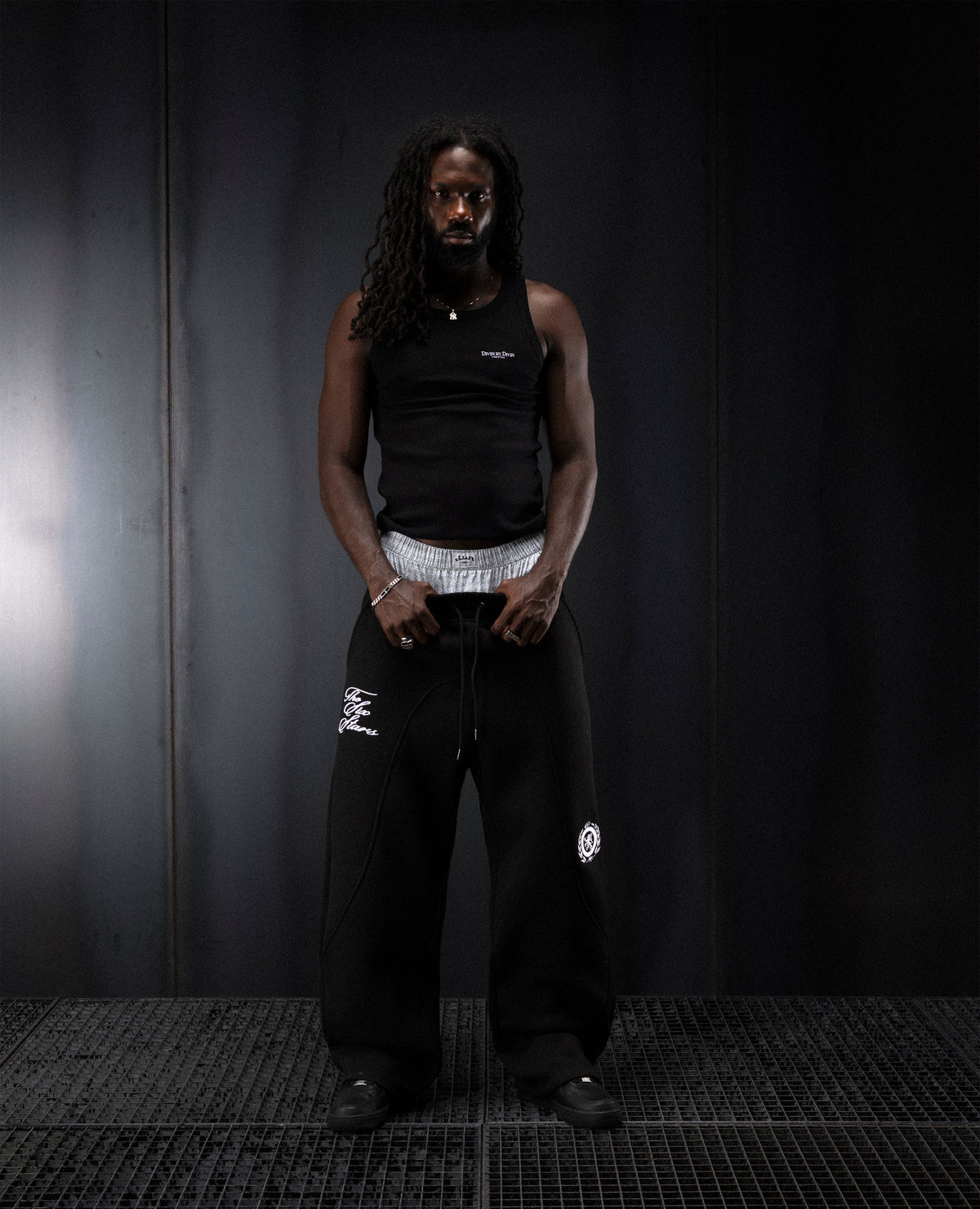 BLACK DOUBLE WAIST CLUB JOGGER