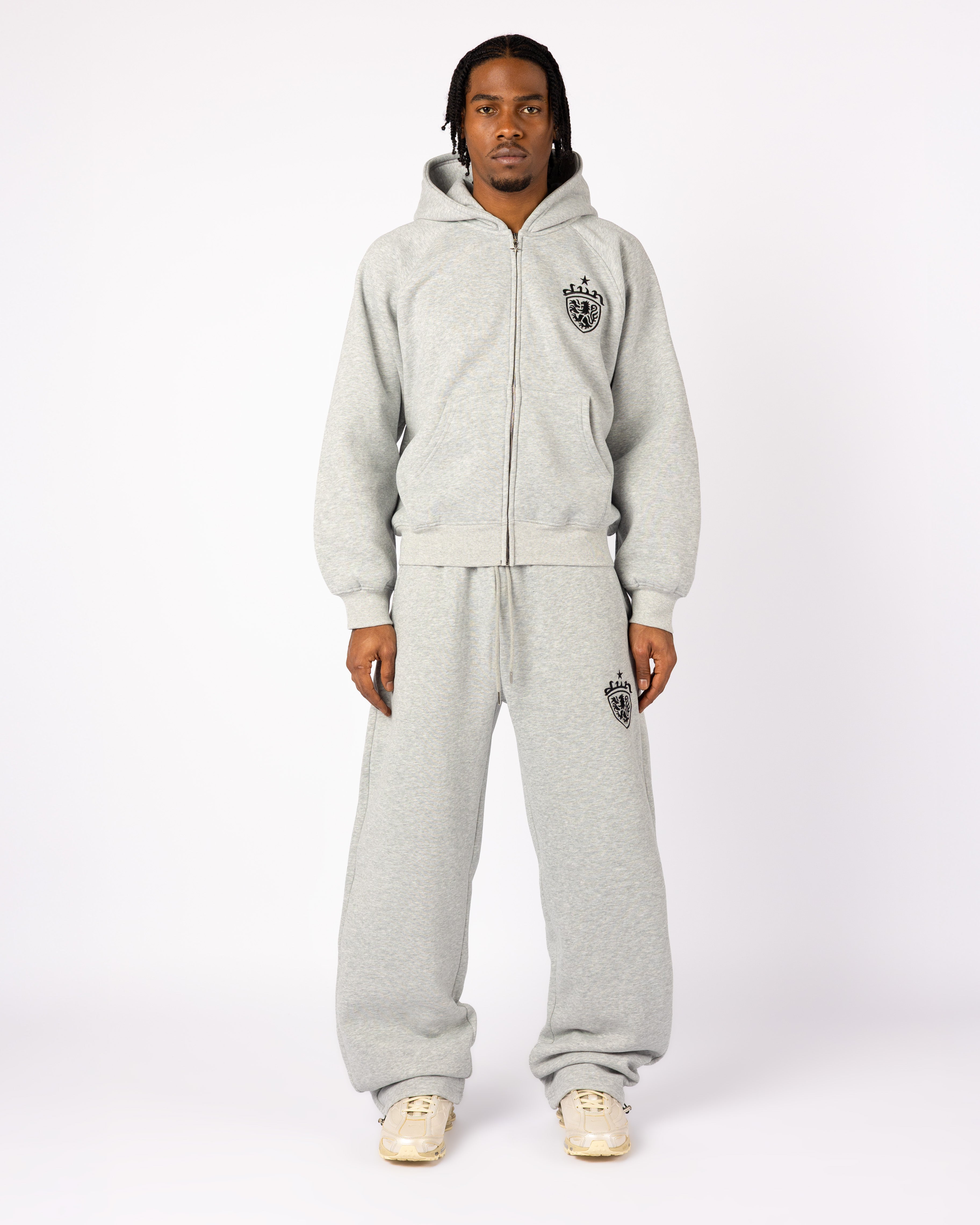 GREY COA EMBROIDERY JOGGERS