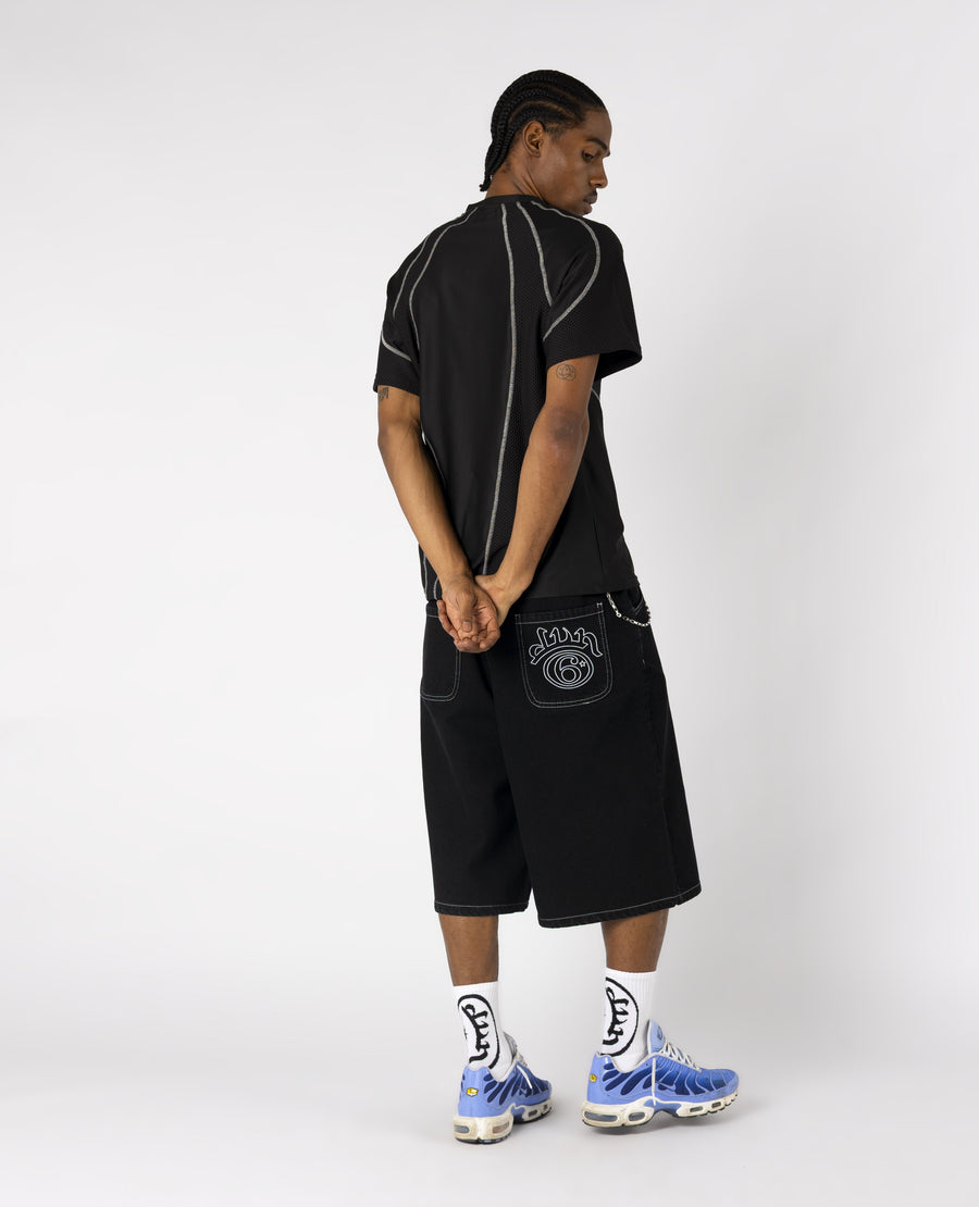 BLACK SIX DENIM JORTS
