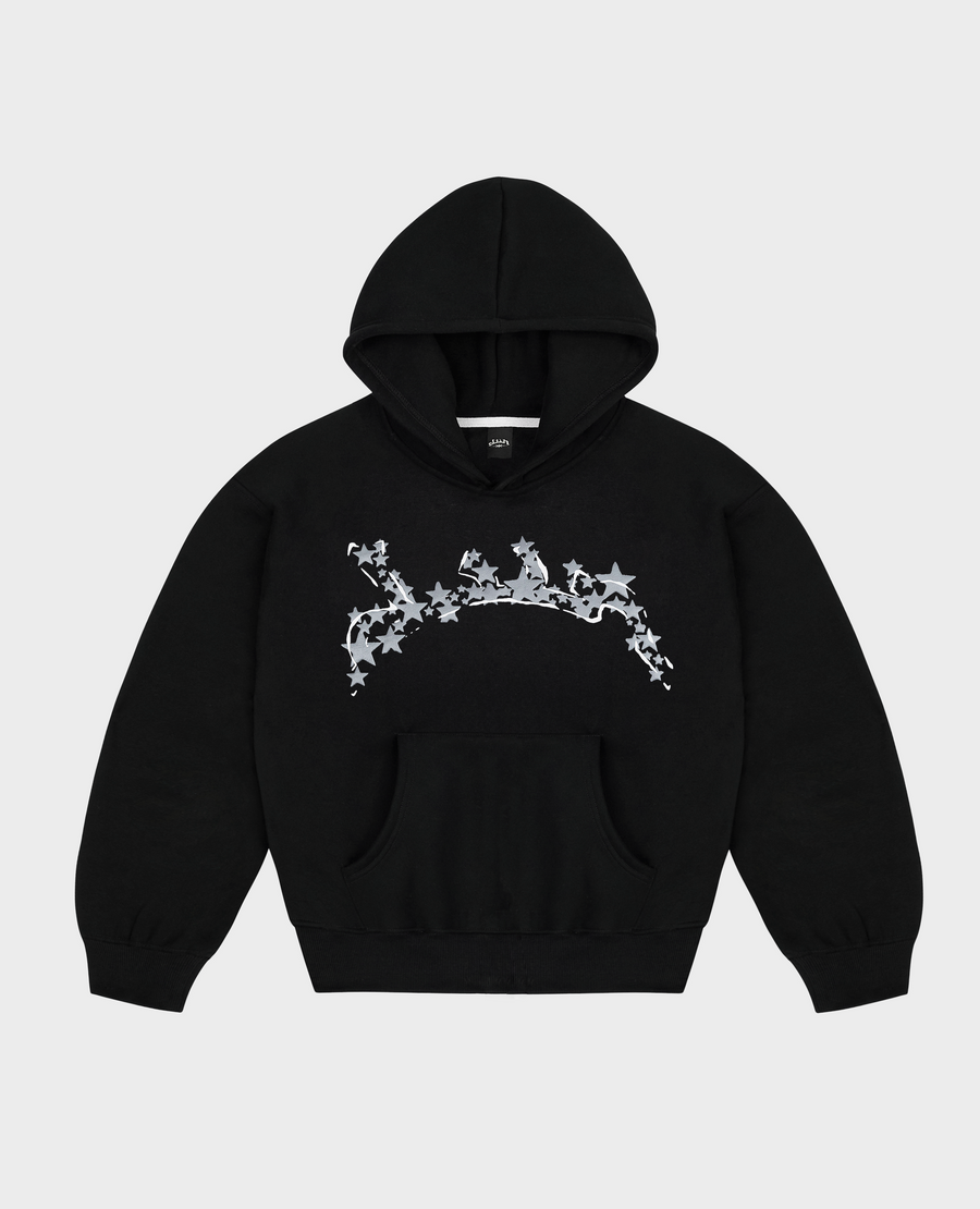BLACK PUFF STARS HOODIES