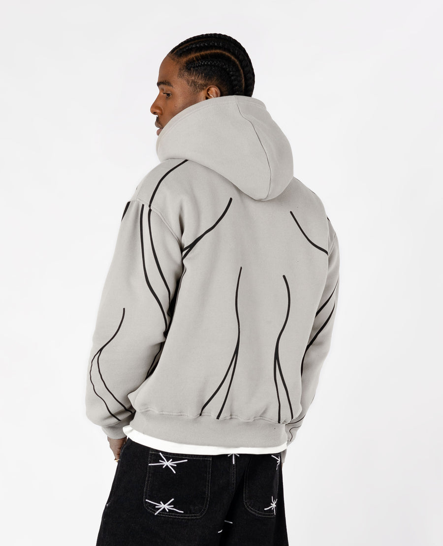 LINE GREY HOODIE