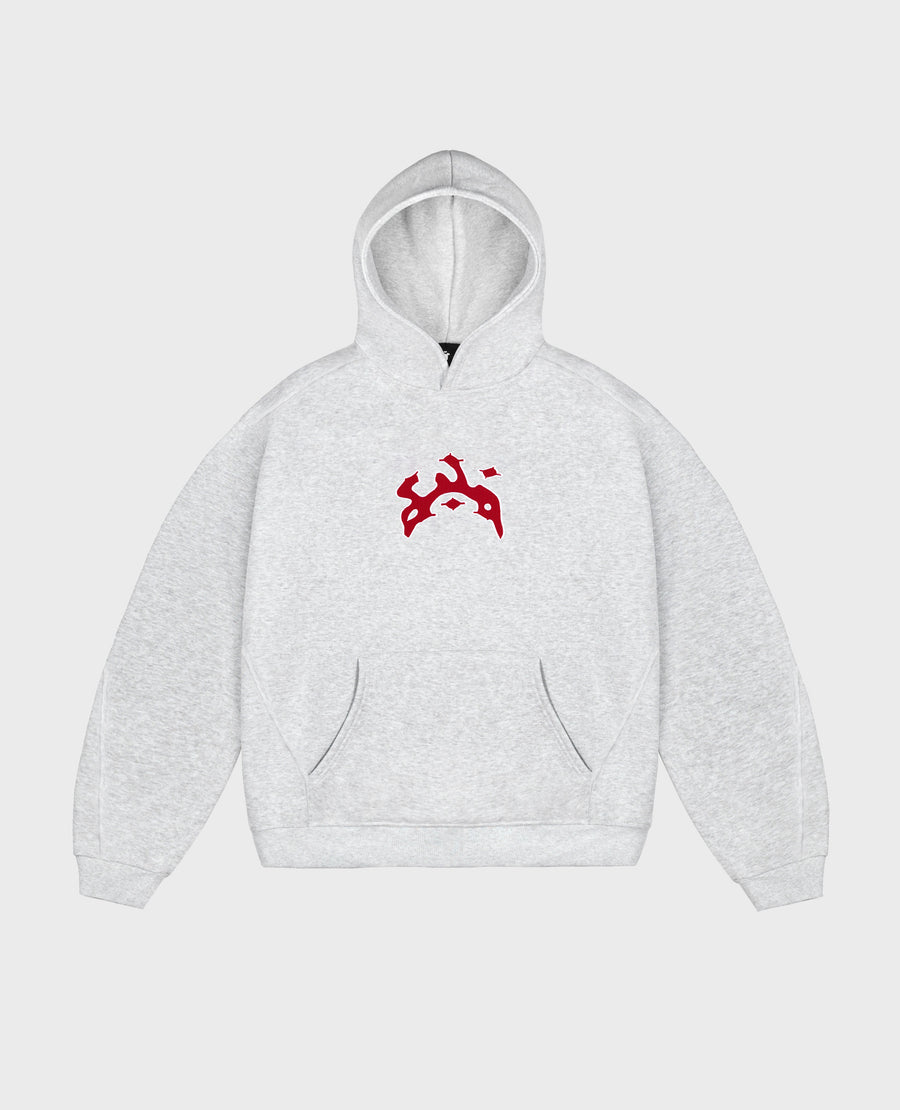 GREY BENT CURB HOODIE