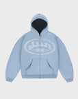 LIGHT BLUE OVERLOGO ZIP